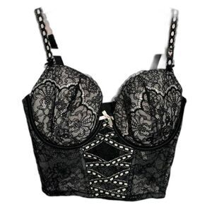 Victoria's Secret Dream Angels Lined Demi Black Corset Bra size s DD Bustier NWT